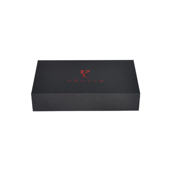 Luxury Rigid Presentation Gift Boxes for Men Belt Packaging with EVA Holder and Hot Foil Stamping Patterns