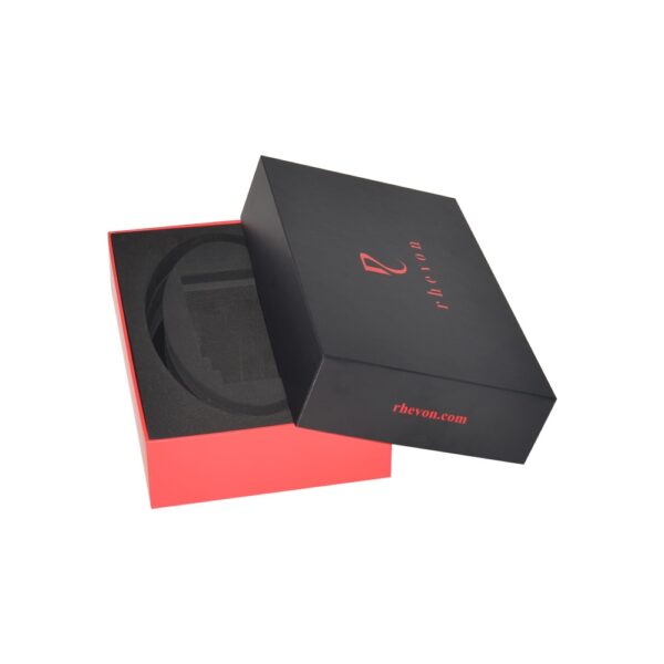 Luxury Rigid Presentation Gift Boxes for Men Belt Packaging with EVA Holder and Hot Foil Stamping Patterns