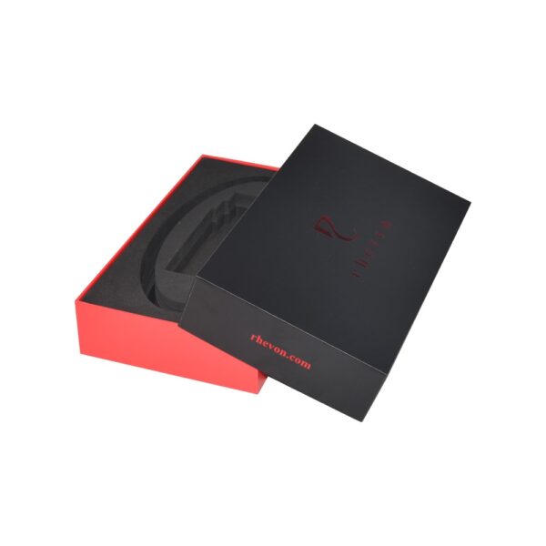 Luxury Rigid Presentation Gift Boxes for Men Belt Packaging with EVA Holder and Hot Foil Stamping Patterns