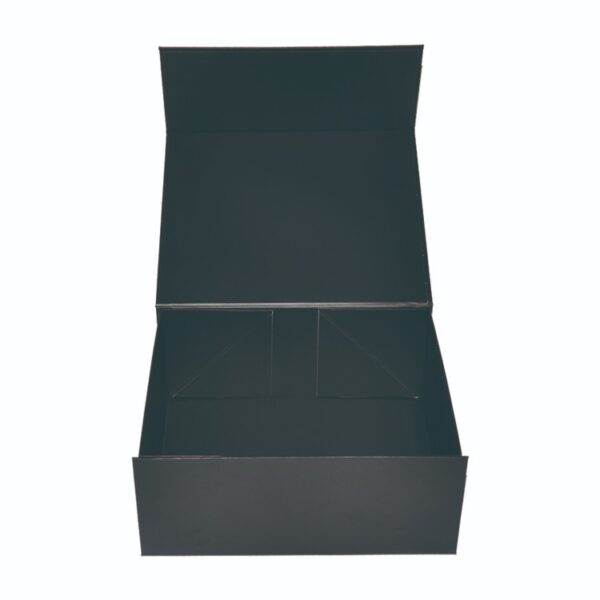 Matte Black Collapsible Magnetic Gift Boxes, Foldable Magnetic Gift Boxes with Silver Hot Foil Stamping Logo