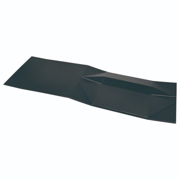 Matte Black Collapsible Magnetic Gift Boxes, Foldable Magnetic Gift Boxes with Silver Hot Foil Stamping Logo