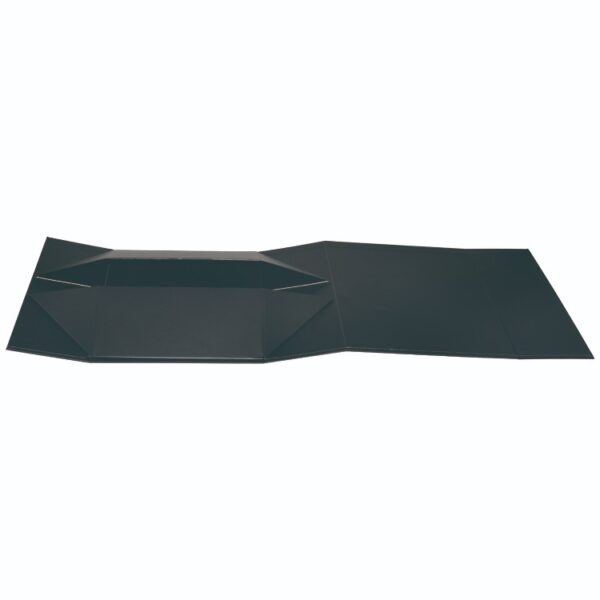 Matte Black Collapsible Magnetic Gift Boxes, Foldable Magnetic Gift Boxes with Silver Hot Foil Stamping Logo