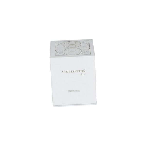 Matte White Flap Lip Rigid Cardboard Magnetic Gift Box for Perfume Packaging with Gold Hot Foil Patterns