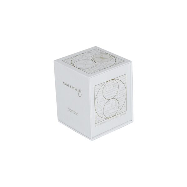 Matte White Flap Lip Rigid Cardboard Magnetic Gift Box for Perfume Packaging with Gold Hot Foil Patterns