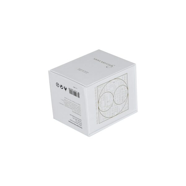 Matte White Flap Lip Rigid Cardboard Magnetic Gift Box for Perfume Packaging with Gold Hot Foil Patterns
