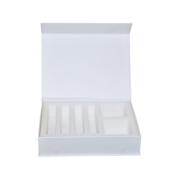 Matte White Magnetic Gift Boxes, Custom White Hard Gift Box with Magnetic Closure Lid and Foam Holder