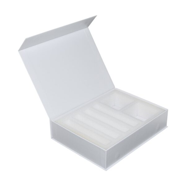Matte White Magnetic Gift Boxes, Custom White Hard Gift Box with Magnetic Closure Lid and Foam Holder