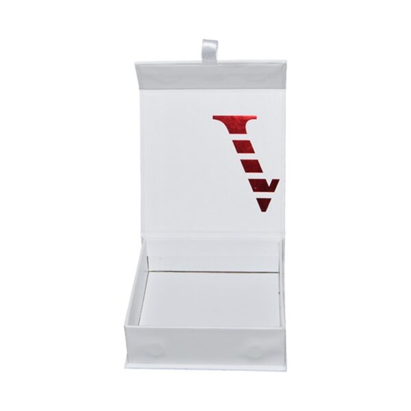 Matte White Magnetic Jewelry Paper Packaging Boxes with Silk Ribbon, Jewelry Gift Box with Magnetic Closure