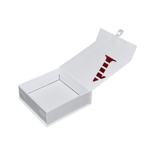 Matte White Magnetic Jewelry Paper Packaging Boxes with Silk Ribbon, Jewelry Gift Box with Magnetic Closure