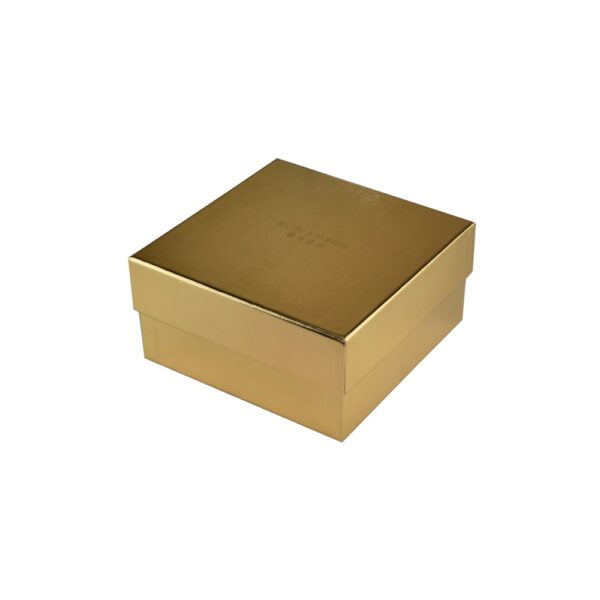 Metallic Gold Gift Box, Golden Gift Box with Filler Packaging Shredded Paper Holder for Cosmetic Packaging