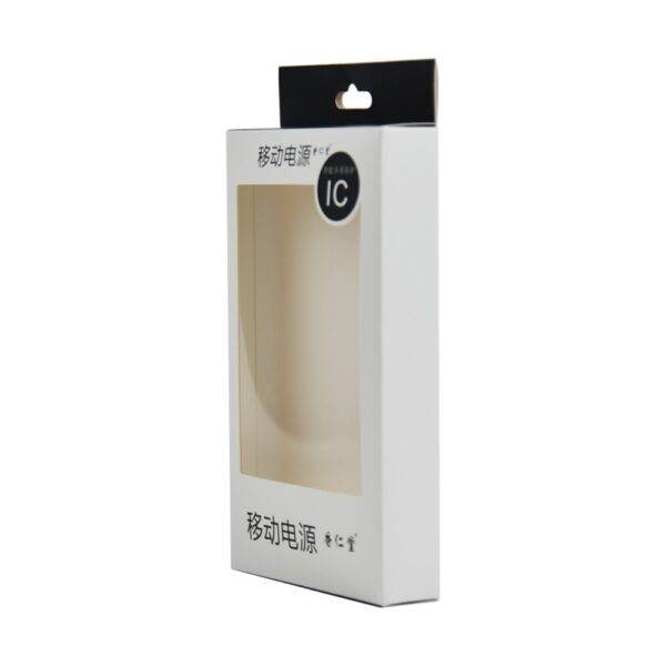 Mini Order Quantity Custom Paper Hanger Boxes Packaging Box with Clear PVC Window for Power Bank Packaging