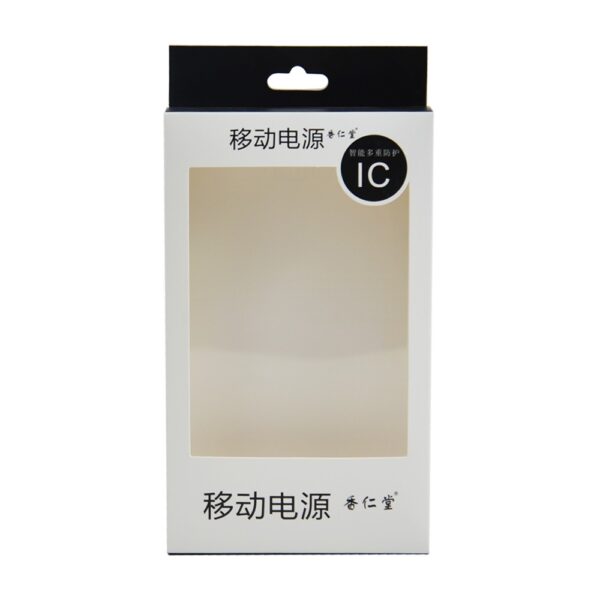 Mini Order Quantity Custom Paper Hanger Boxes Packaging Box with Clear PVC Window for Power Bank Packaging