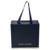 Navy Blue Magnetic Gift Boxes with Changeable Ribbon Estee Lauder Gift Packaging Box with Shredded Paper Fillers
