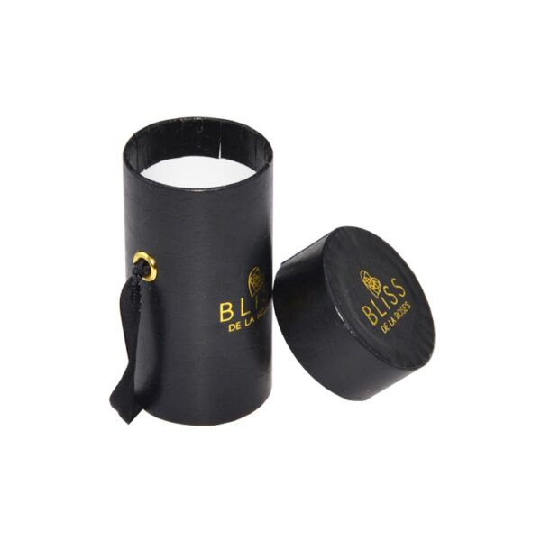 PU Leather Paper Tube Box Cardboard Cylindrical Gift Box for Single Preserved Rose Packaging with Silk Handle