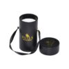 PU Leather Paper Tube Box Cardboard Cylindrical Gift Box for Single Preserved Rose Packaging with Silk Handle