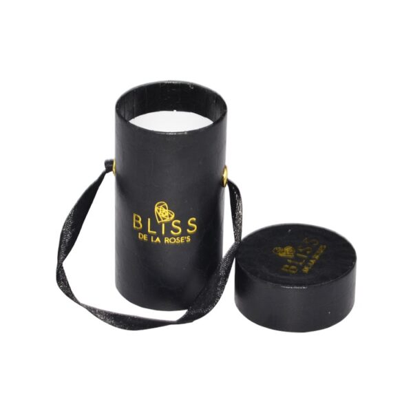 PU Leather Paper Tube Box Cardboard Cylindrical Gift Box for Single Preserved Rose Packaging with Silk Handle