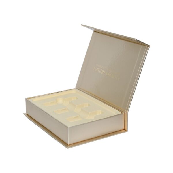 Personalised Gold Magnetic Gift Boxes with Gold Plastic Holder for Beauty Packaging at Cheapest Price in China