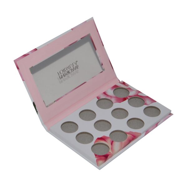 Popular 12 Pans Slots Empty Magnetic Makeup Eyeshadow Palettes with Custom Printing and Clear Windows
