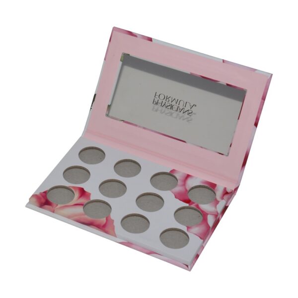 Popular 12 Pans Slots Empty Magnetic Makeup Eyeshadow Palettes with Custom Printing and Clear Windows