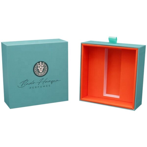 Premium Custom profumo scatole di cartone cassetto con maniglia nastro, personalizzate scatole di profumo Bespoke