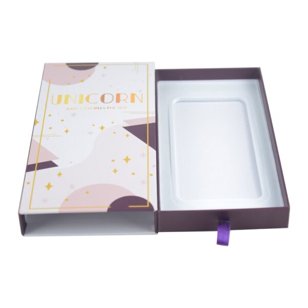 Premium Custom Rigid Setup Slide Drawer Style Cardboard Boxes Packaging with EVA Holder and Silk Handle