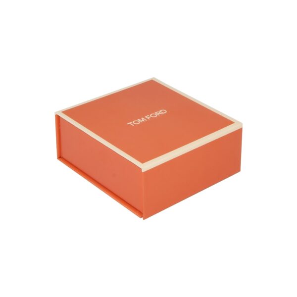 Premium Luxury Magnetic Gift Boxes for Tom Ford Packaging, Custom Orange Color Rigid Setup Magnetic Boxes
