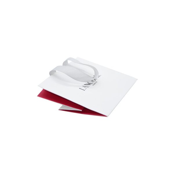 Premium Quality Custom Printed Cosmetic Shopping Paper Bags Wholesale In Bulk with Silk Ribbon Handle