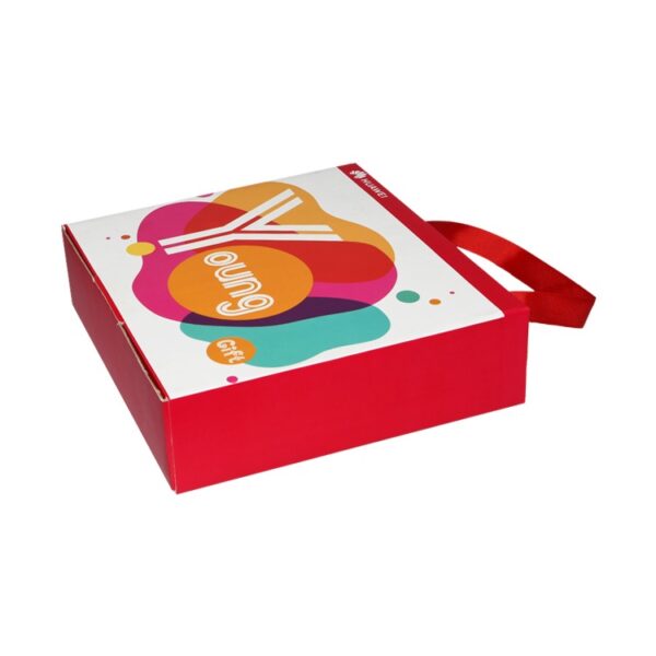 Recycled Custom Printed Corrugated Cardboard Mailer Box with Silk Handle for Huawei Packaging