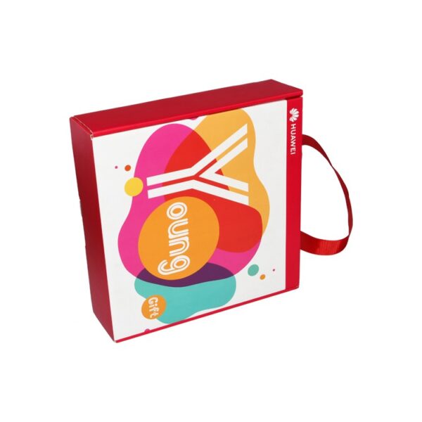 Recycled Custom Printed Corrugated Cardboard Mailer Box with Silk Handle for Huawei Packaging