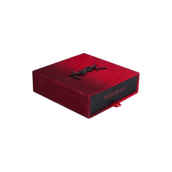 Rigid Cardboard Sliding Out Drawer Gift Boxes for Yves Saint Laurent Packaging with Velvet Coated on Surface