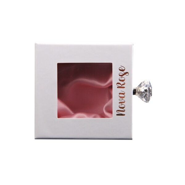 Rigid Drawer Box, Cardboard Sliding Drawer Gift Boxes with Satin Holder and Clear Window for Jewelry Packaging
