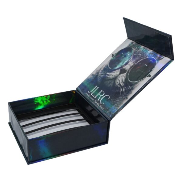Rigid Paper Cardboard Magnetic Gift Box for Lipsticks Packaging with Custom Holographic Pattern and Logo
