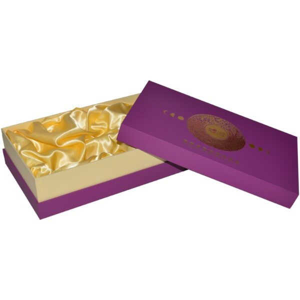 Rigid Shoulder Boxes Lid and Base Box 2 Piece Lid Off Shoulder Neck Rigid Gift Box with Satin Tray and Gold Logo