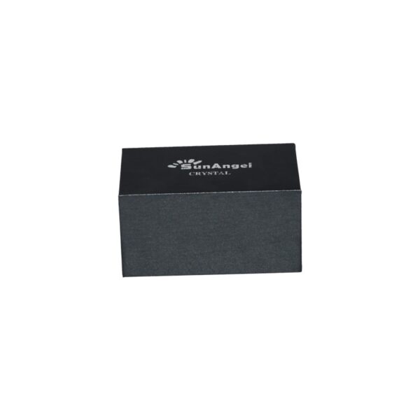 Satin Lined Presentation Box in Matte Black Color for Crystal Packaging with Silver Hot Foil Stamping Logo
