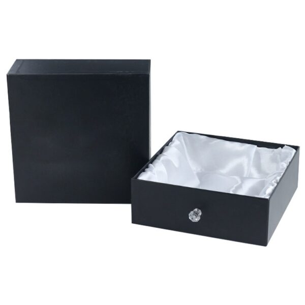 Satin Lined Wigs Packaging Box Human Virgin Hair Extension Drawer Gift Box with Diamond Knob and Clear Window