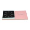 Texture Custom Lid and Base Cardboard Rectangle Pink Gift Box with Velvet Holder for Skincare Packaging