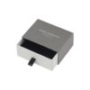 Texture Paper Sliding Drawer Gift Box for Jewelry Packaging with Leather Handle and Silver Hot Foil Stamping Logo