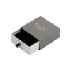 Texture Paper Sliding Drawer Gift Box for Jewelry Packaging with Leather Handle and Silver Hot Foil Stamping Logo