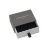 Texture Paper Sliding Drawer Gift Box for Jewelry Packaging with Leather Handle and Silver Hot Foil Stamping Logo