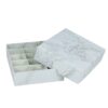 White Marble Pattern Rigid Setup Lid and Base Paper Gift Boxes for Chocolate Packaging with 15 Cardboard Dividers
