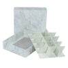 White Marble Pattern Rigid Setup Lid and Base Paper Gift Boxes for Chocolate Packaging with 15 Cardboard Dividers
