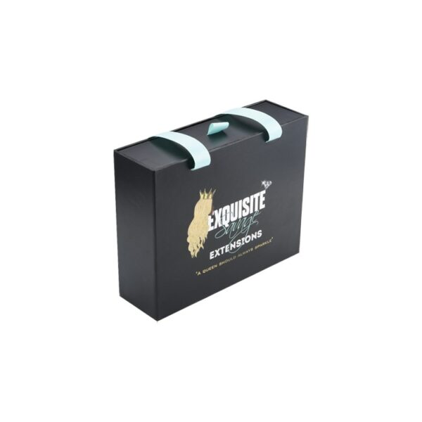 Wholesale Custom Gift Paper Wigs Bundle Virgin Hair Extension Packaging Drawer Box with Satin Lining and Silk Handle