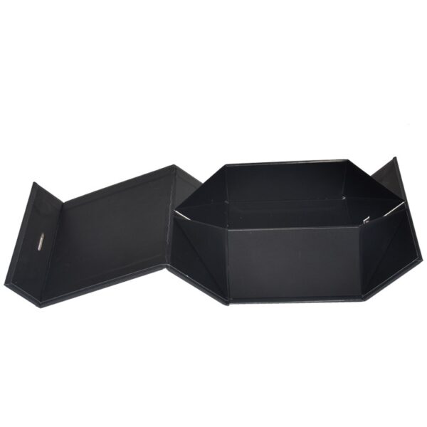 Wholesale Luxury Black A5 Deep Folding Gift Boxes with Changeable Ribbon Collapsible Magnetic Gift Boxes