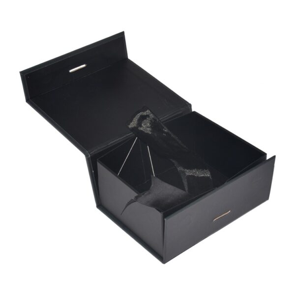Wholesale Luxury Black A5 Deep Folding Gift Boxes with Changeable Ribbon Collapsible Magnetic Gift Boxes