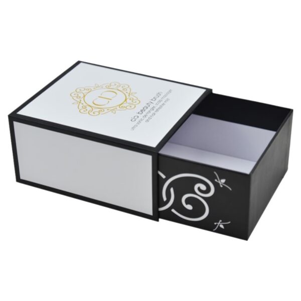Wholesale Luxury Handmade Makeup Brush Paper Drawer Sliding Packaging Box with Gold Hot Stamping Logo
