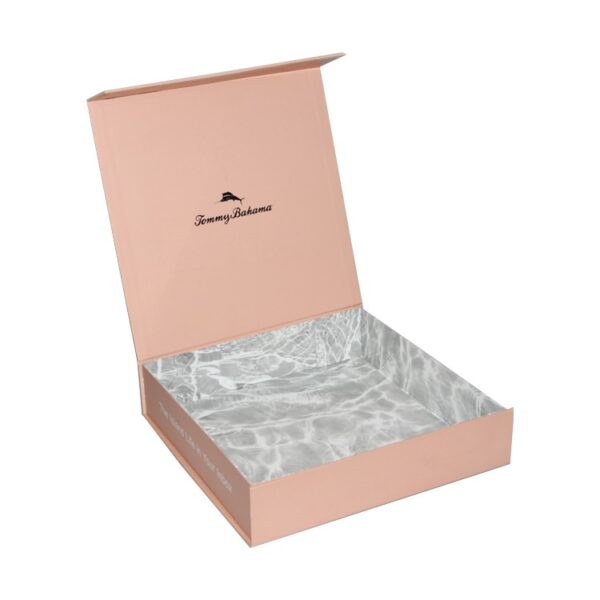 Women Swimsuits Gift Box, Pink Magnetic Gift Box for Bikini Swimwear Packaging with Surf Pattern Printed
