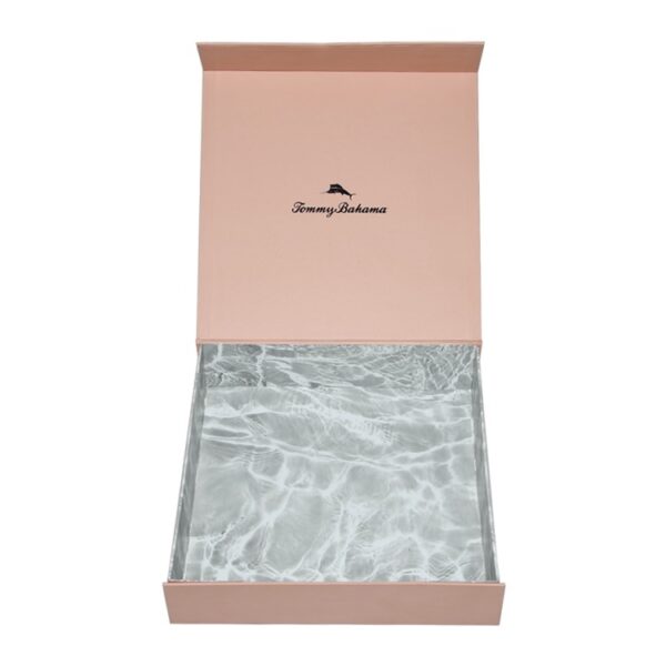Women Swimsuits Gift Box, Pink Magnetic Gift Box for Bikini Swimwear Packaging with Surf Pattern Printed
