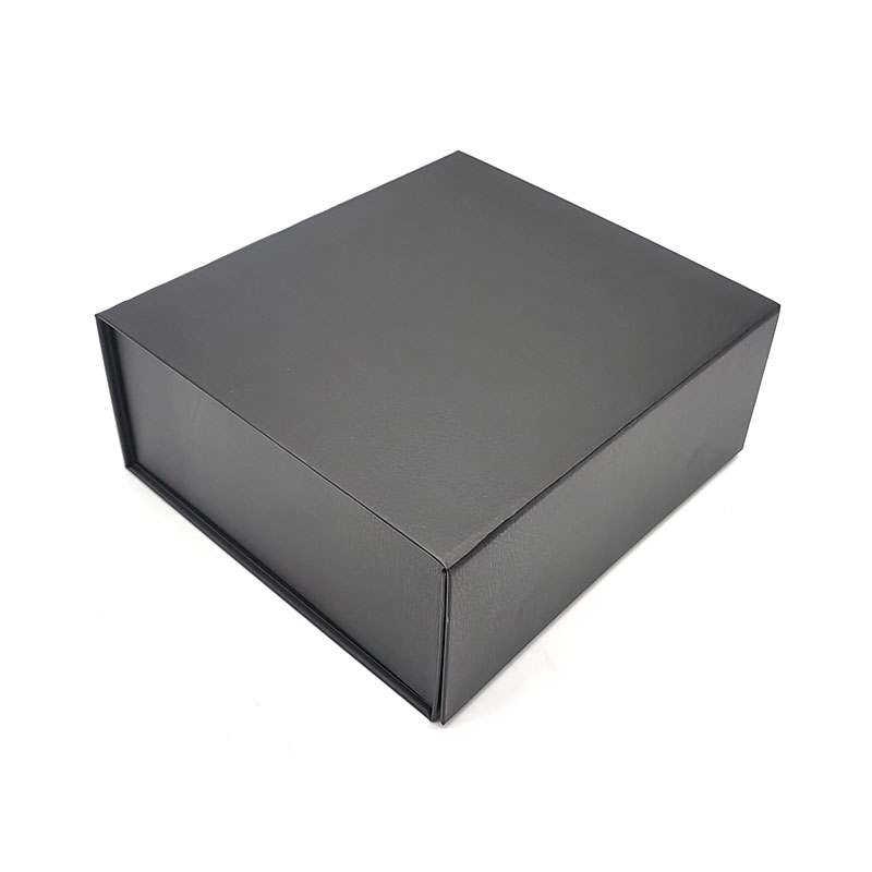 Boîte cadeau rigide magnétique noire personnalisée avec logo