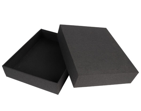 Custom Black Rigid Paper Gift Box with Lift-Off Lid Set