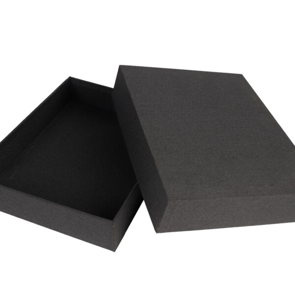 Custom Black Rigid Paper Gift Box with Lift-Off Lid Set Custom Black Rigid Paper Gift Box with Lift-Off Lid Set